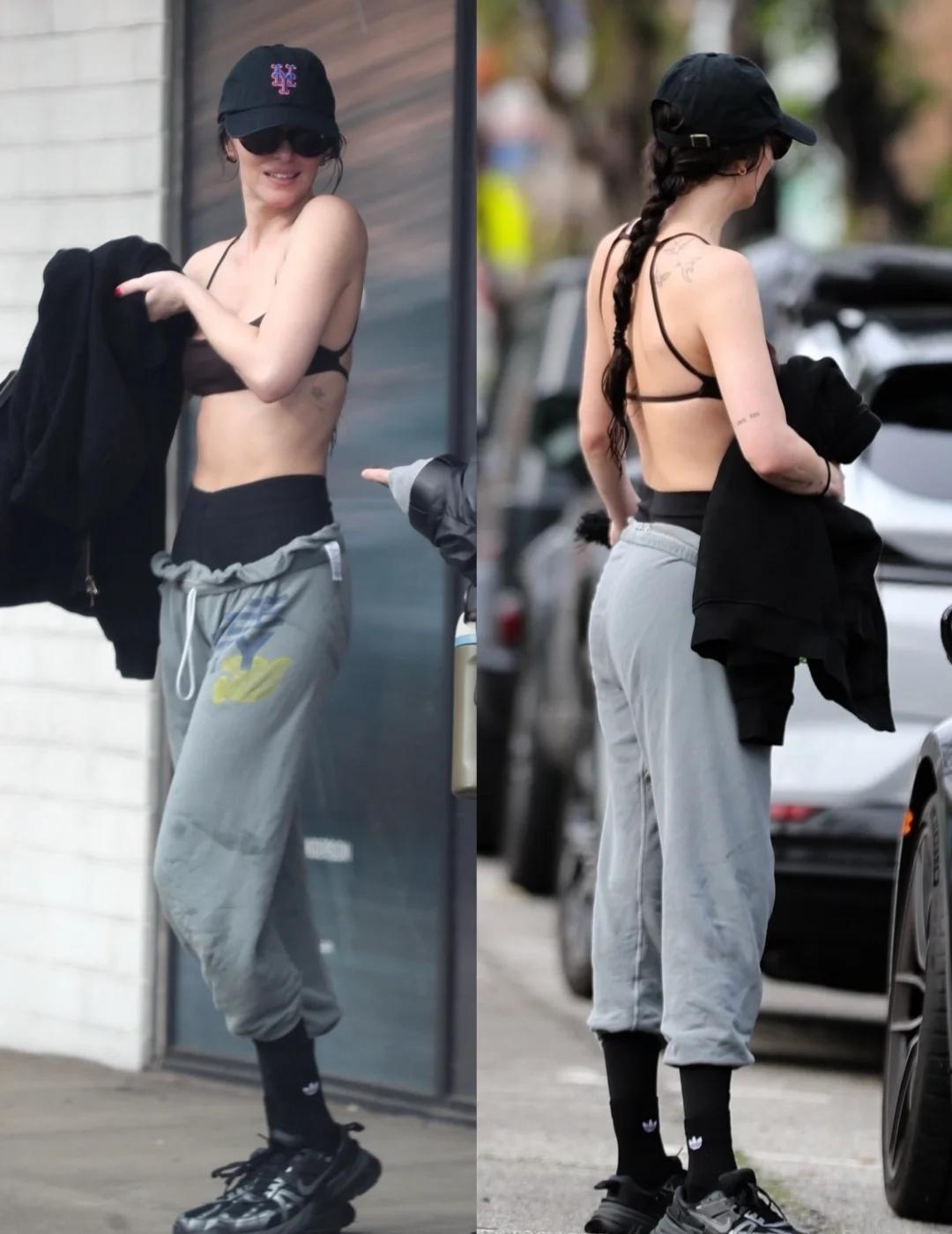 达妹今日街拍，不工作的时间都泡在健身房达妹DakotaJohnson现身