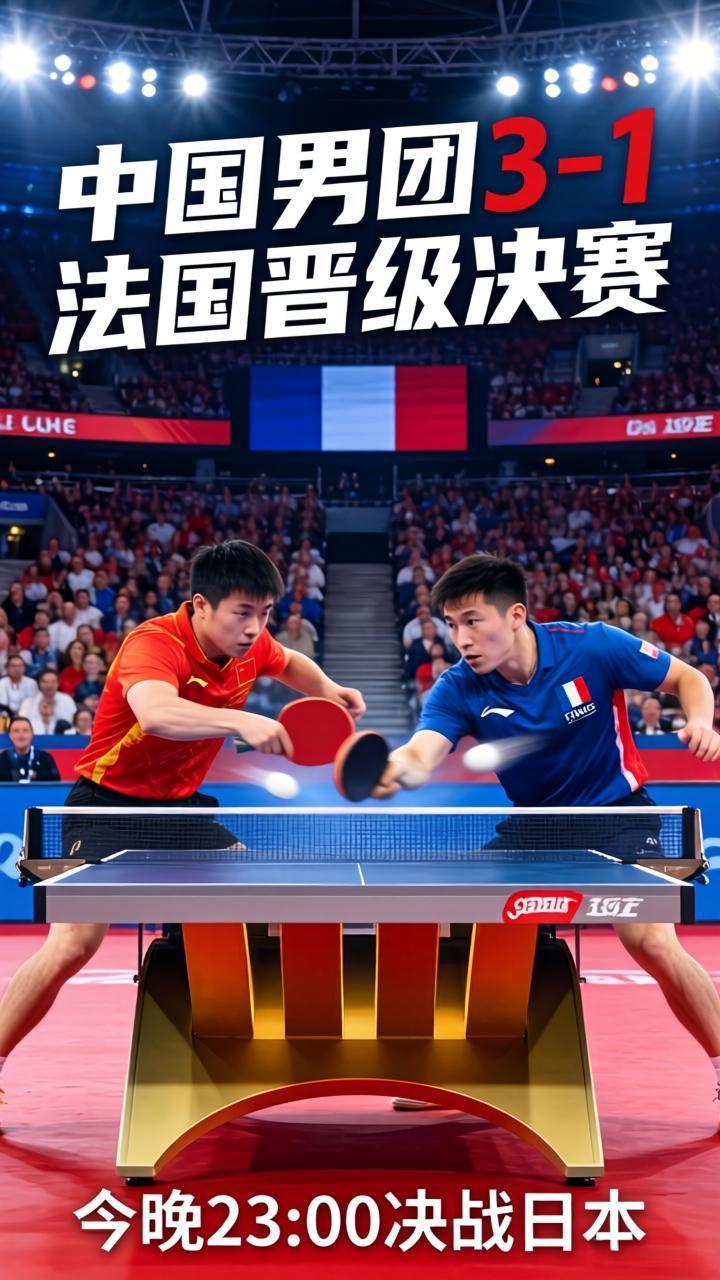 惊魂逆转！国乒男团3-1险胜法国，今晚决战日本争冠北京时间5月10日凌晨，伦