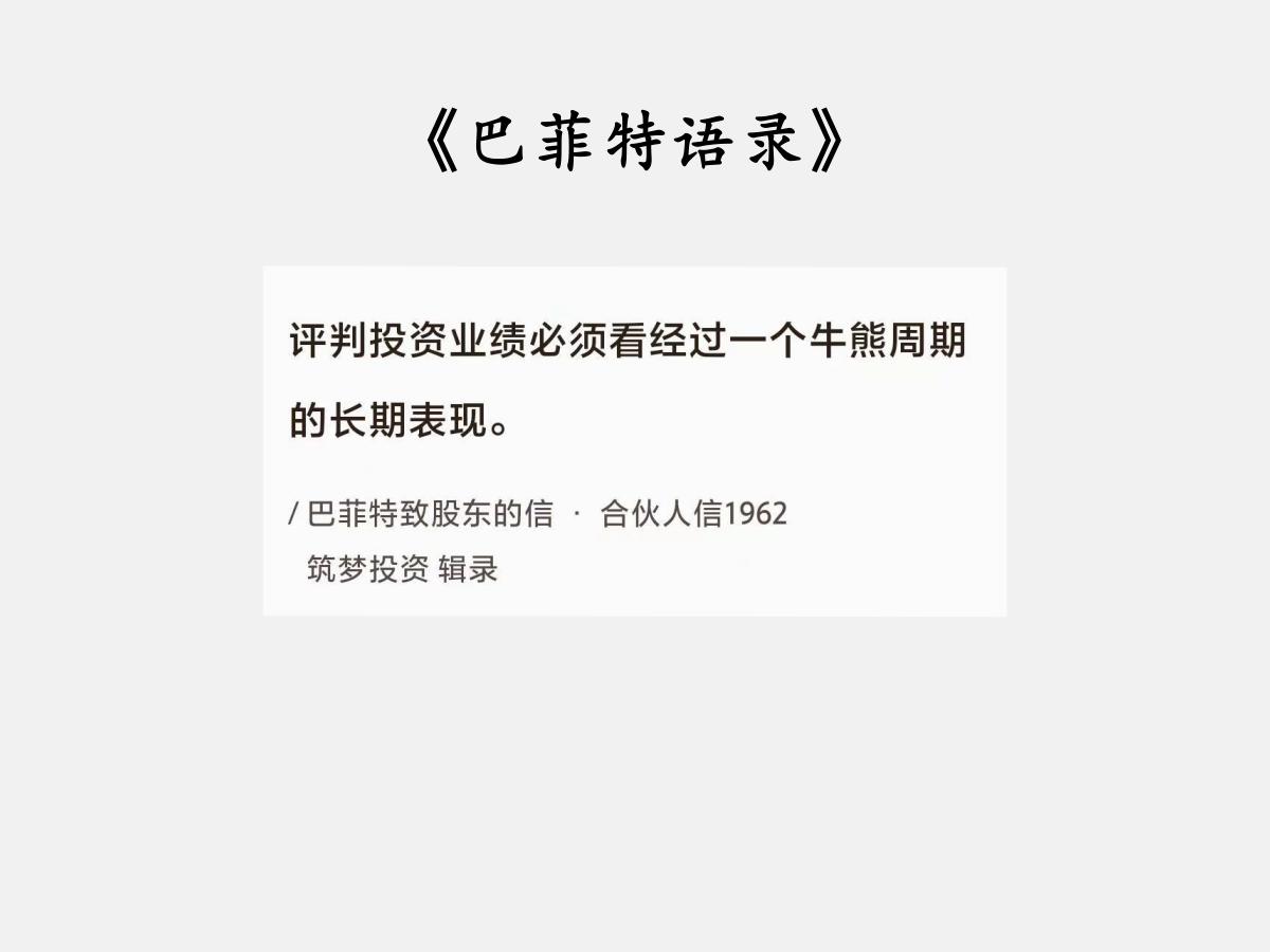 No.059巴菲特聊“如何评判投资业绩”巴菲特曰：“评判投资业绩必须看经过