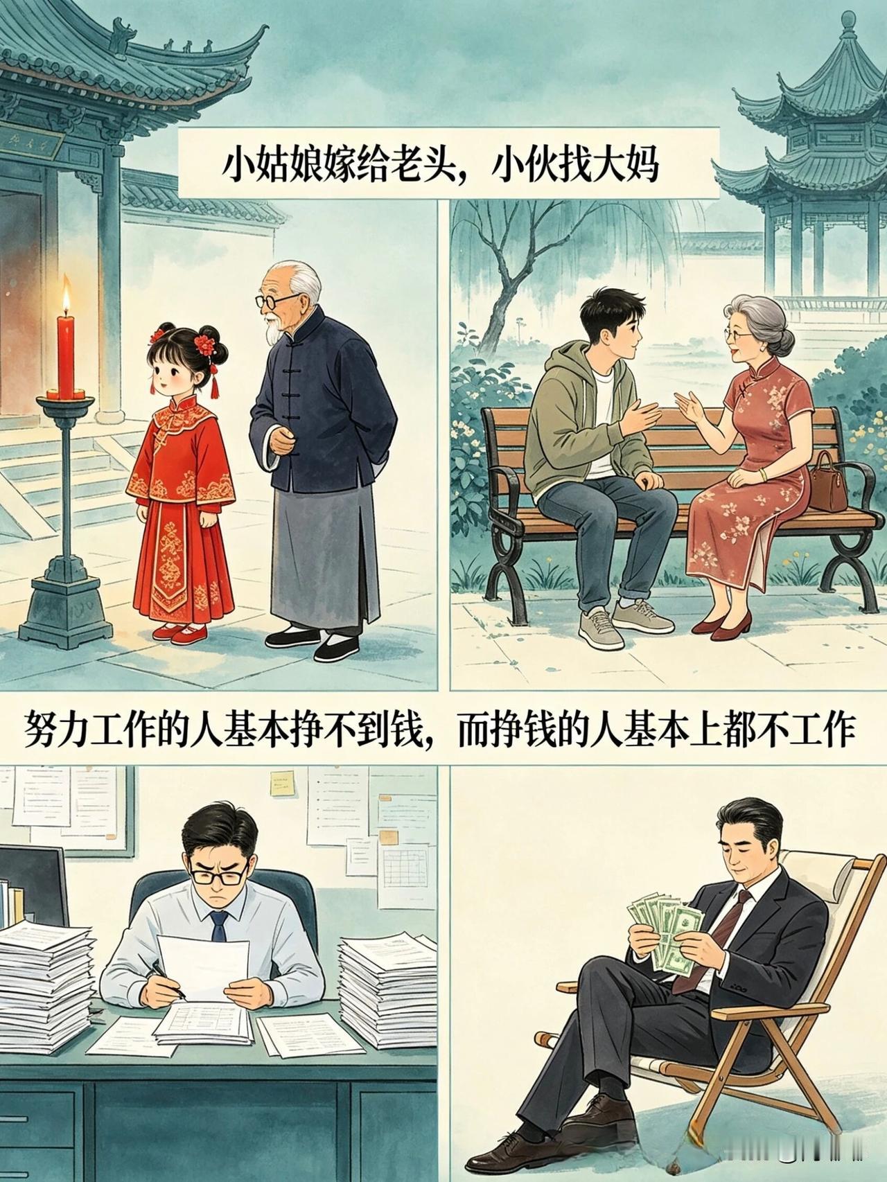 现实扎心，但每天都在发生，而且在我们的身边，这种事还真不少见。小姑娘嫁给老头，小