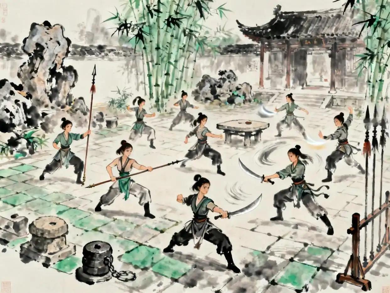 56个女将一直潜伏在杨家，皇帝以为是佘太君的私兵，直到金兵破关，她们亮出腰牌，