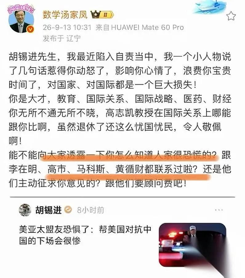 老胡这波亏麻了没事招汤家凤干啥这下被怼得半句话都答不上。我是真觉得现