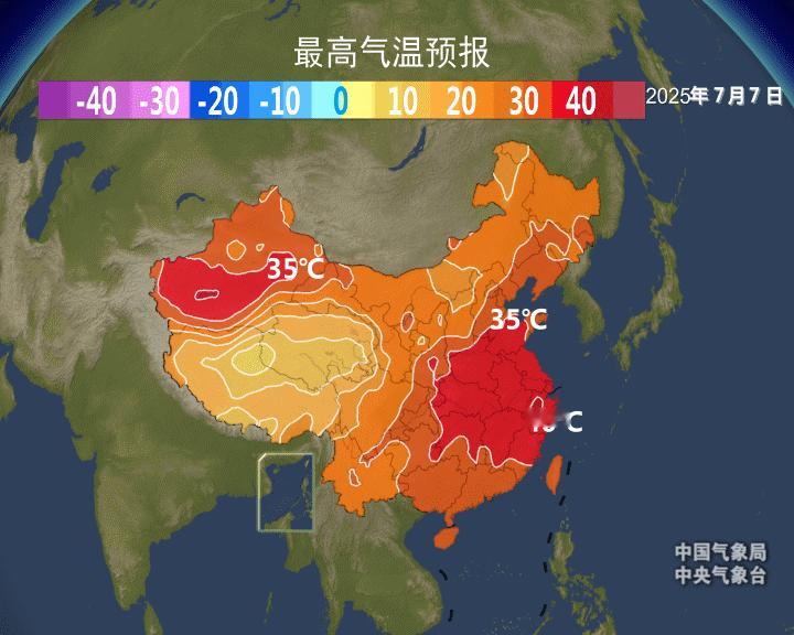 【持续大范围高温杭州上海或打破最热纪录】未来中东部的高温闷热天气依然盛行，不仅