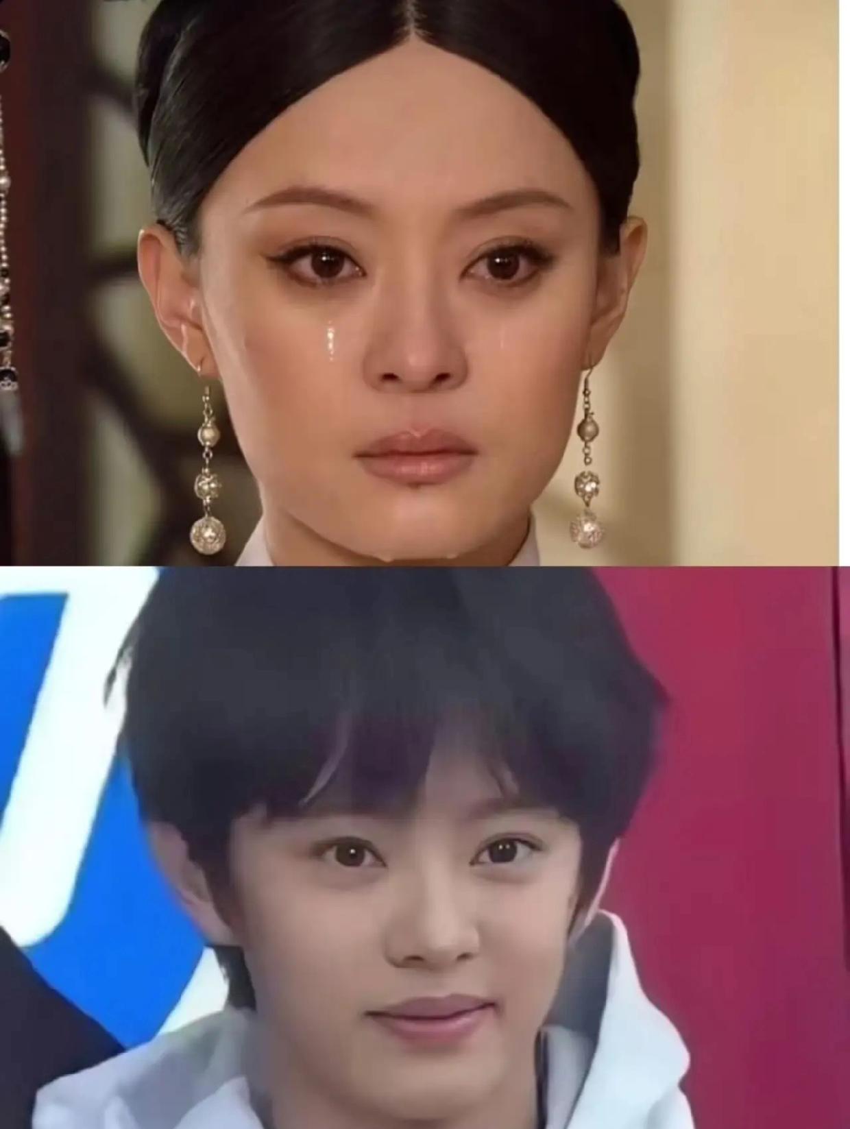 孙俪儿子这张脸一化妆，直接能替甄嬛回宫别再说像邓超了，这眉眼气质一上妆，比