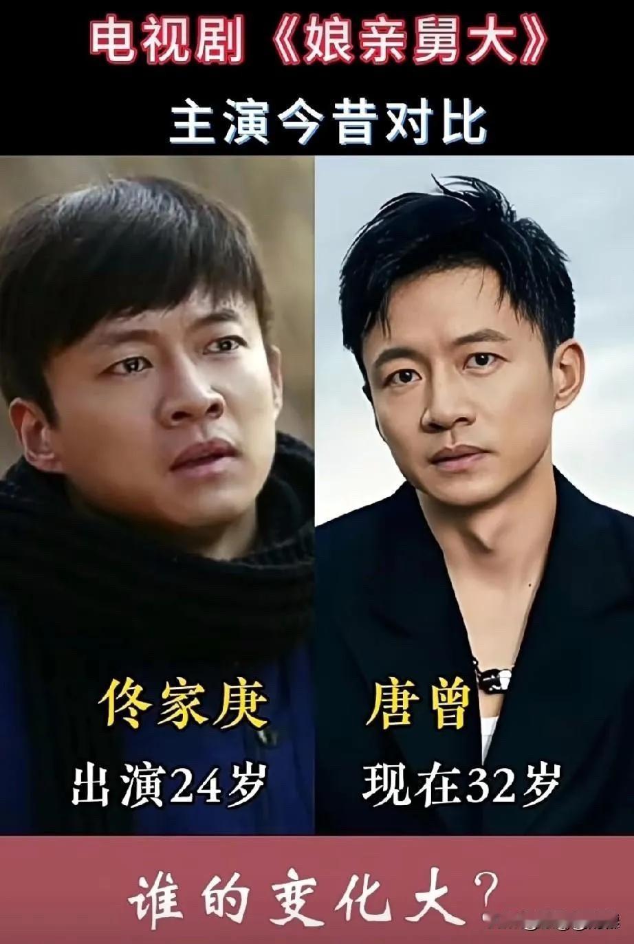 2017年，电视剧《娘亲舅大》播出。唐曾演的佟家庚、张铎演的修家阳——这些角色，