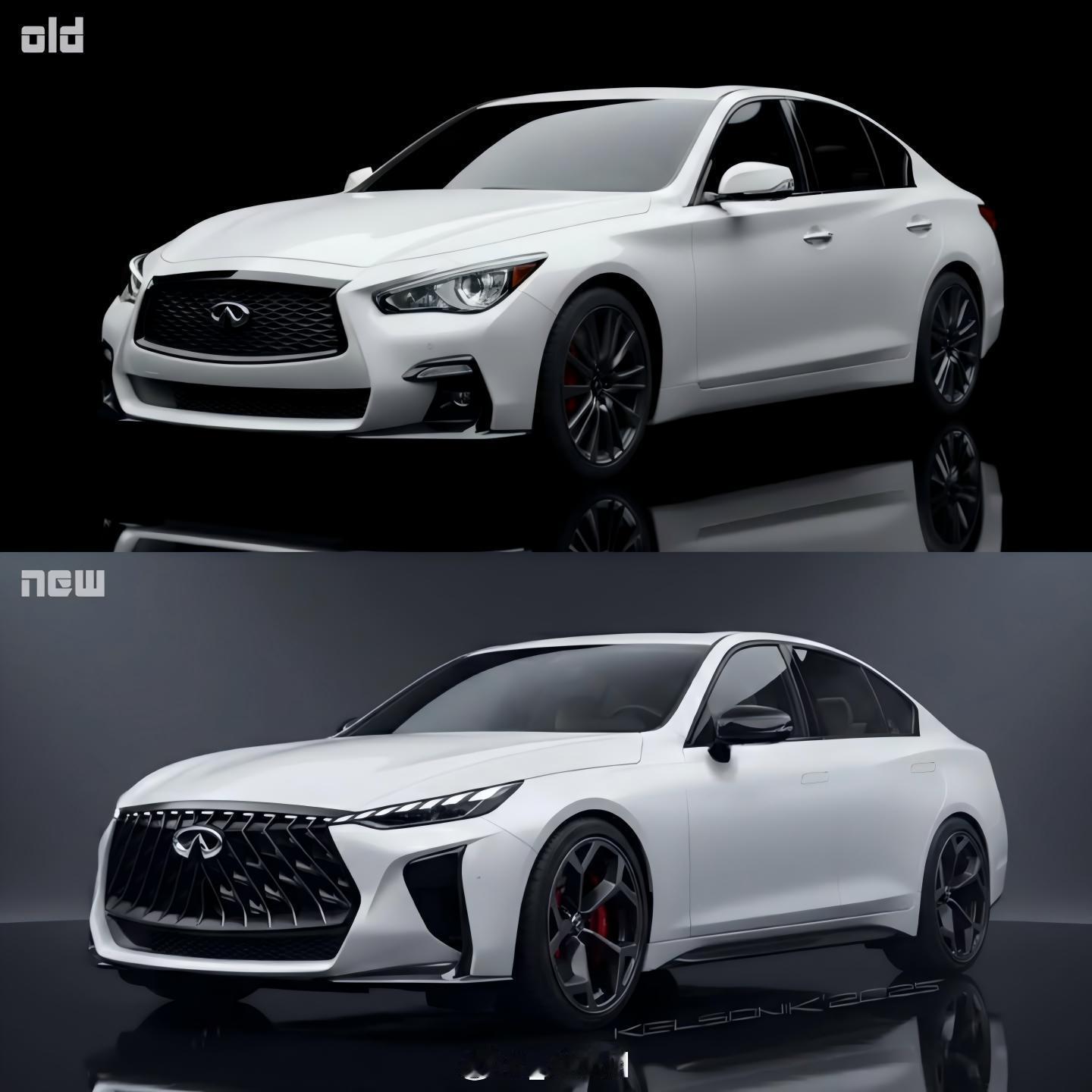 新老英菲尼迪Q50对比下一代英菲尼迪Q50渲染图,和老款对比,大家更喜欢新还