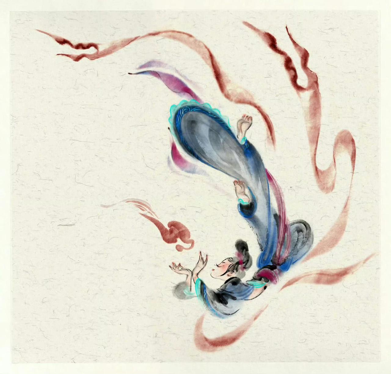 “水墨飞天…”传统文化绘画