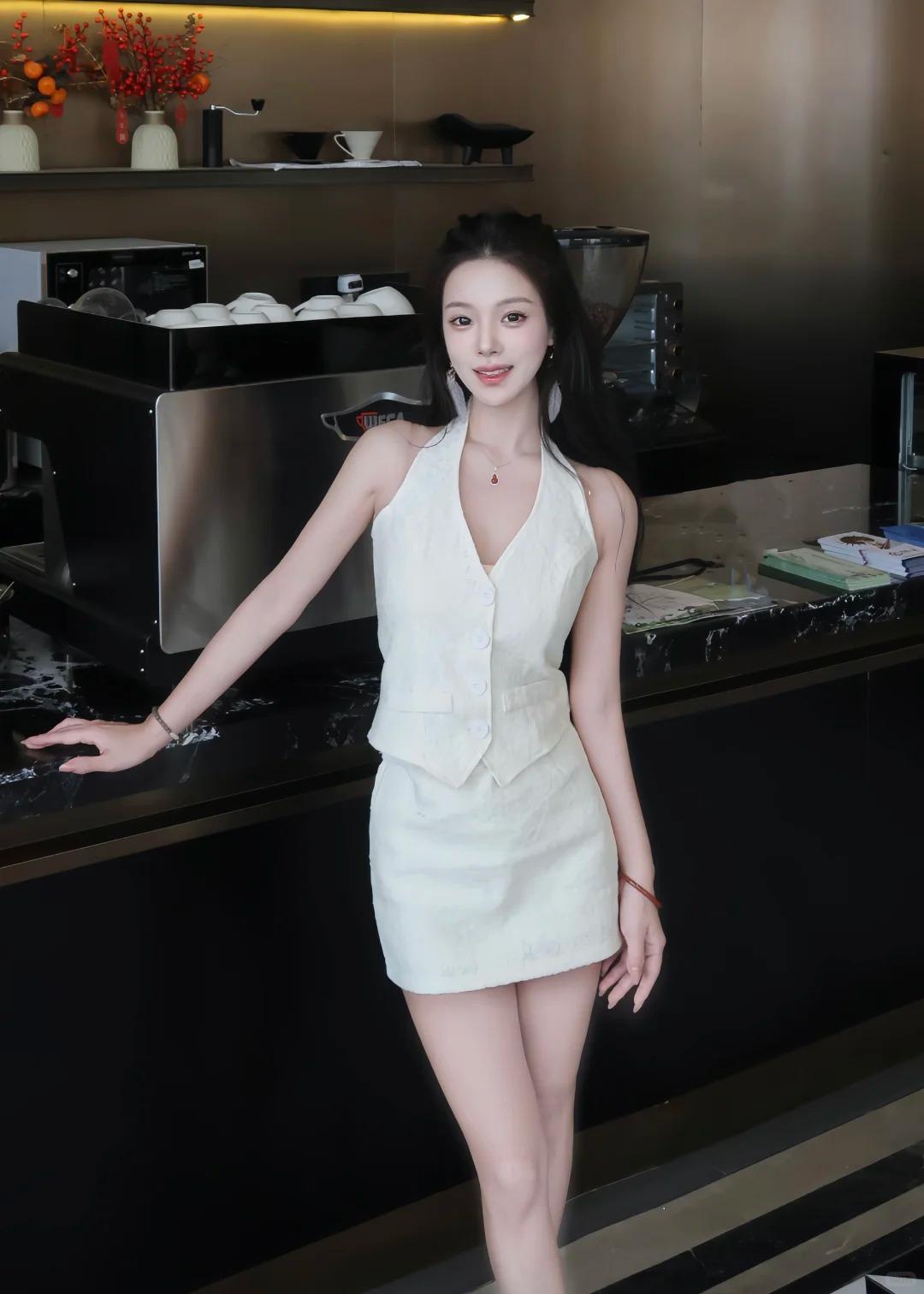 骨感00后模特少女，小腿线条是明版古籍纸折出的流畅弧面，藏着紧实的力量感，肌肉轮