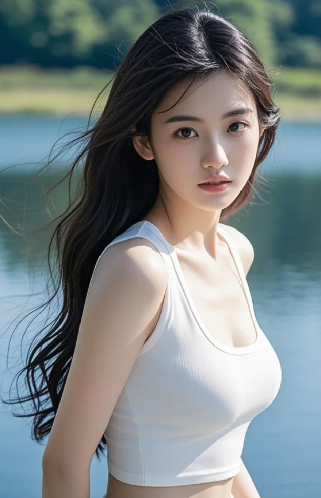 湖边仙姿：镜头捕捉雾霭与她的朦胧美