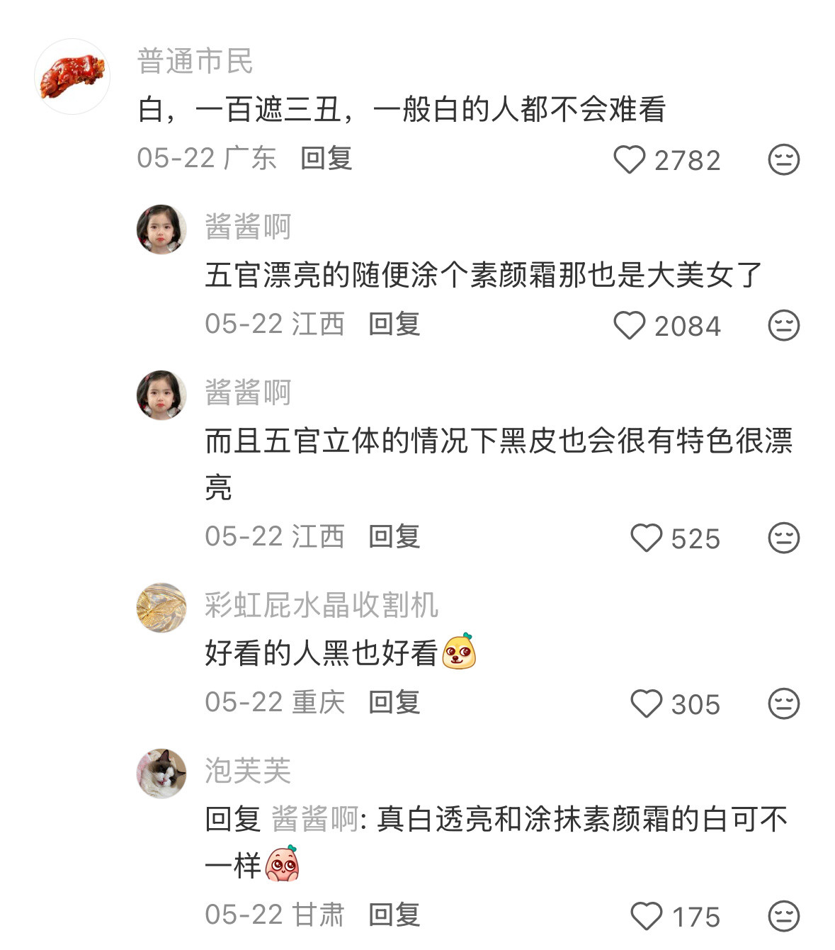 五官好看重要还是皮肤白重要？