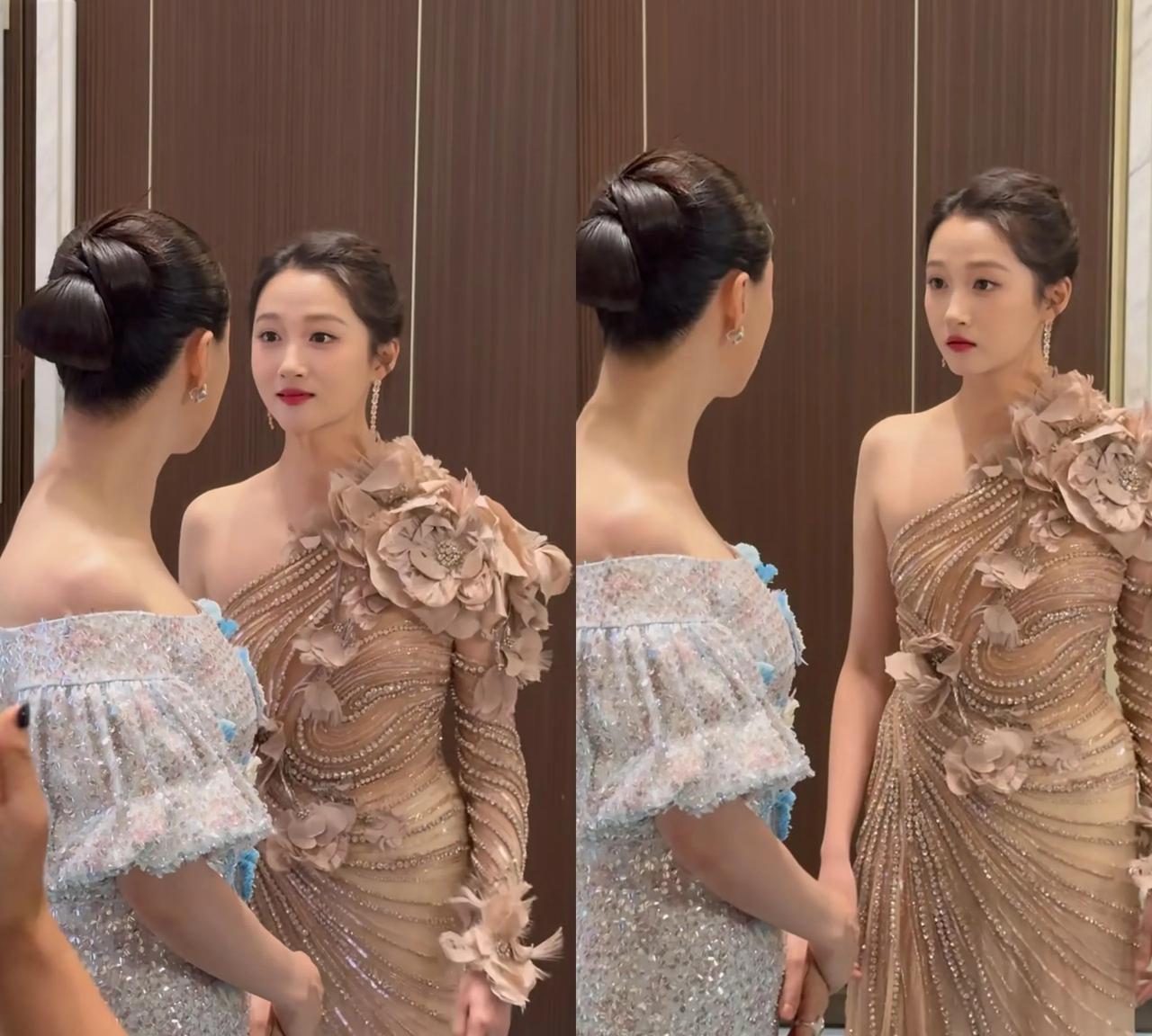 白玉兰后台的关晓彤好美！晓彤这次终于选对了衣服，造型也好看，看来应该是换造型师了