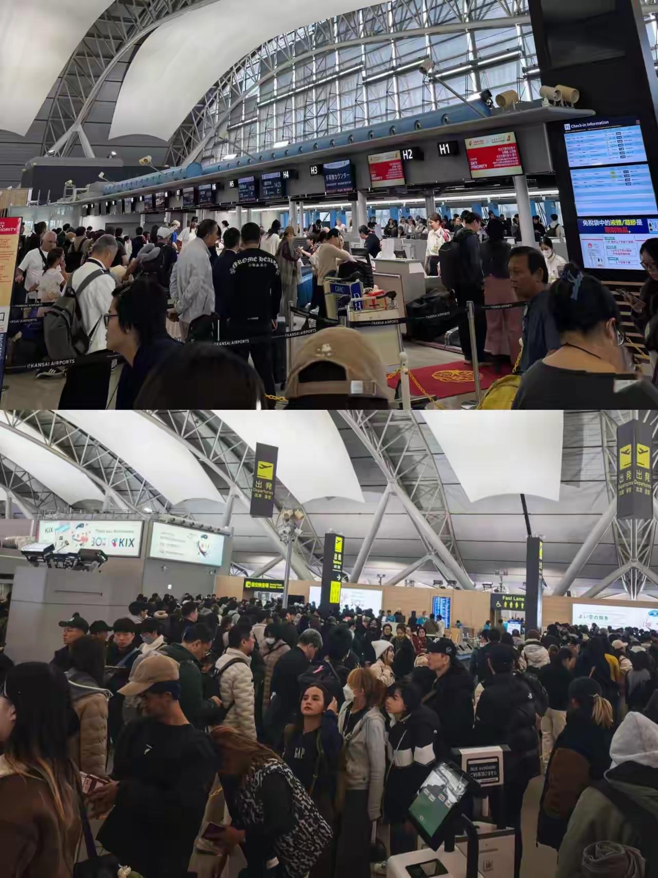 真没想到去趟日本能这么糟心！本想着出门放松散心，结果现在想回家都难，关西机场挤得