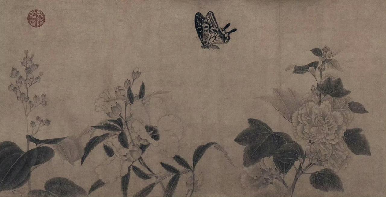 宋《百花图卷》：佚名笔下的墨韵繁花盛宴在宋代工笔花鸟画的宝库中，佚名所作的