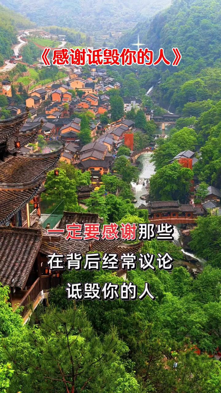 感谢毁你的人。一定要感谢那些在背后经常议论诋毁你的人，仔细想一想，你既不是他爹