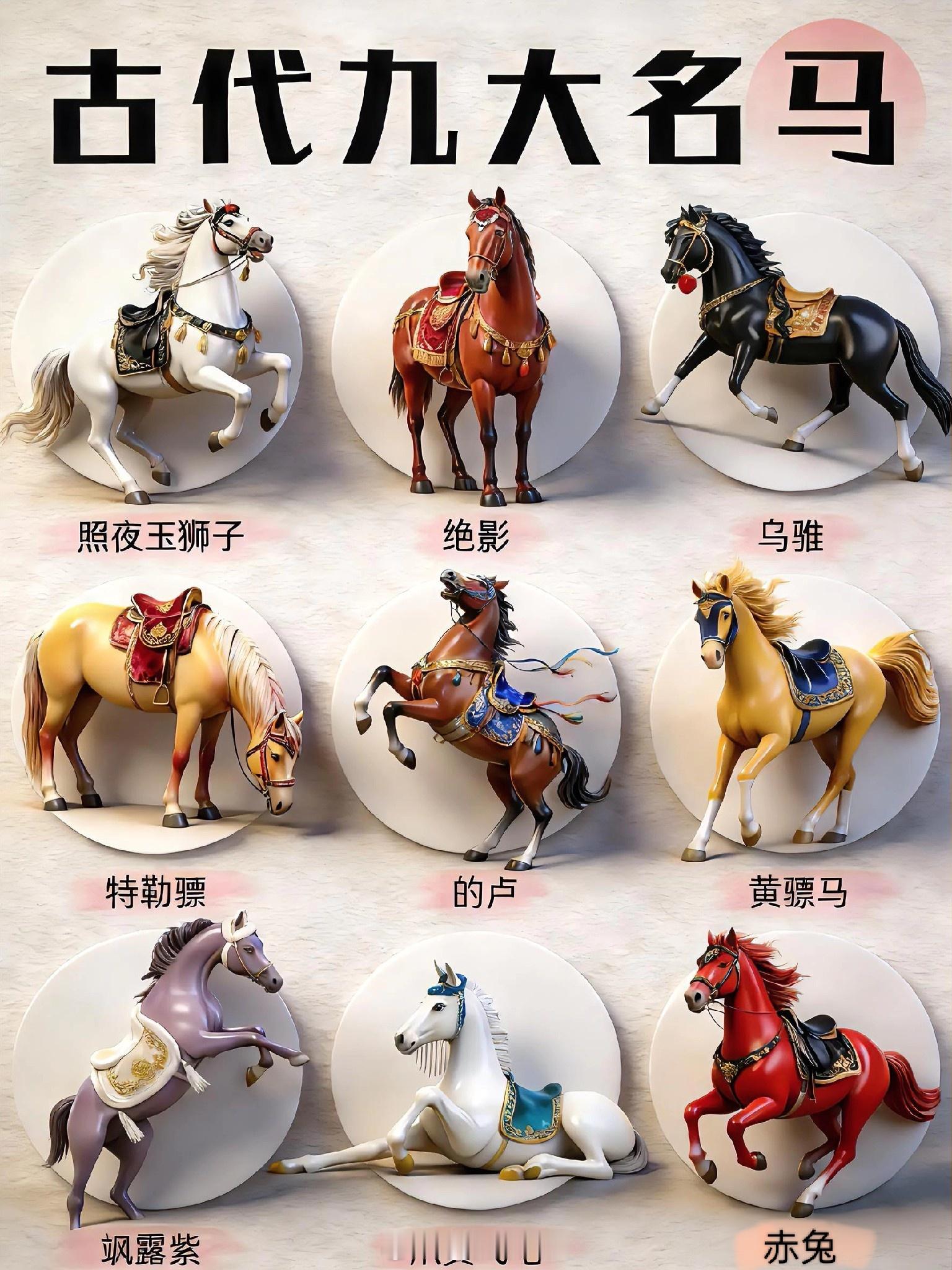 古代九大名马，赤兔是最有名的吧