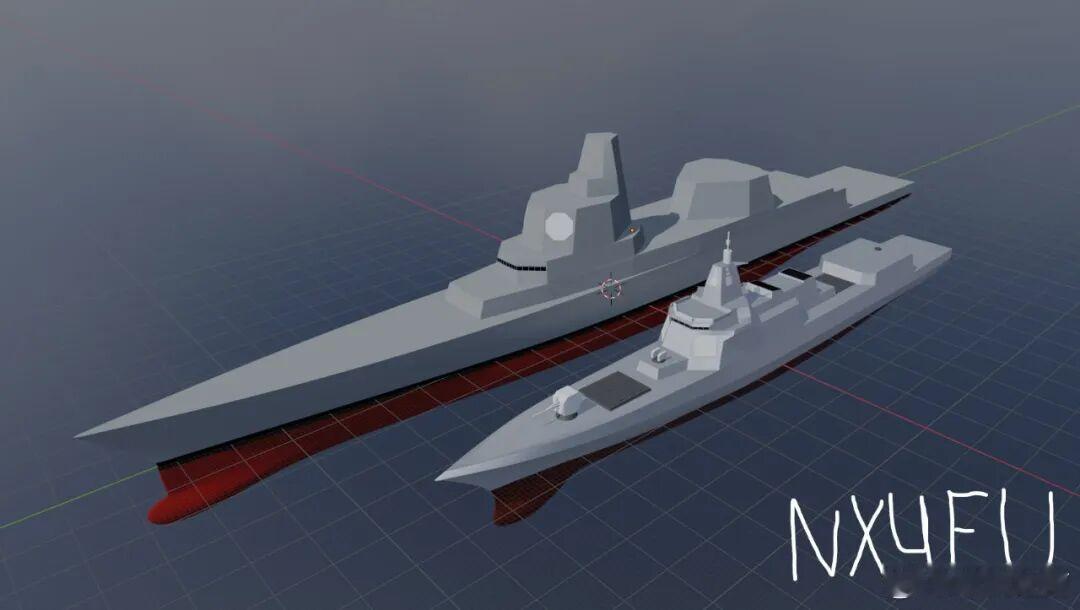 川普级战列舰和055体型对比万吨级的055瞬间成了小个子那么既然美国想要3万多吨