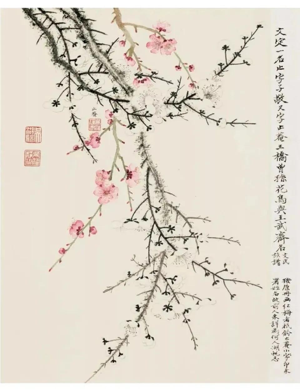 【吴湖帆花鸟画《梅花册页》】一笔梅香里，藏着江南文人的风骨。他是吴大澄