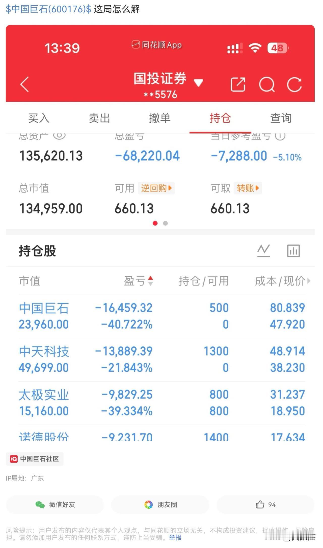 网友从老登转科技直接被挂山头，这种情况还能回本吗