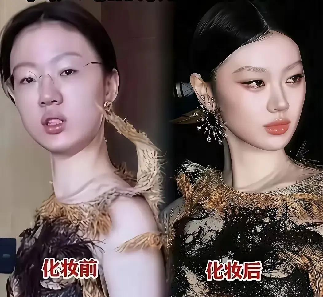 原来女明星卸妆前后差距这么大，灯光氛围拉满，个个貌美如花，优雅大方颜值出众。卸妆