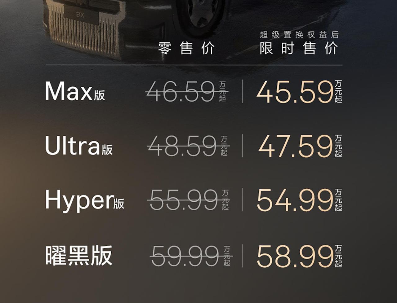 9月29日，极氪9X正式上市啦，共推出了4款车型，售价区间在46
