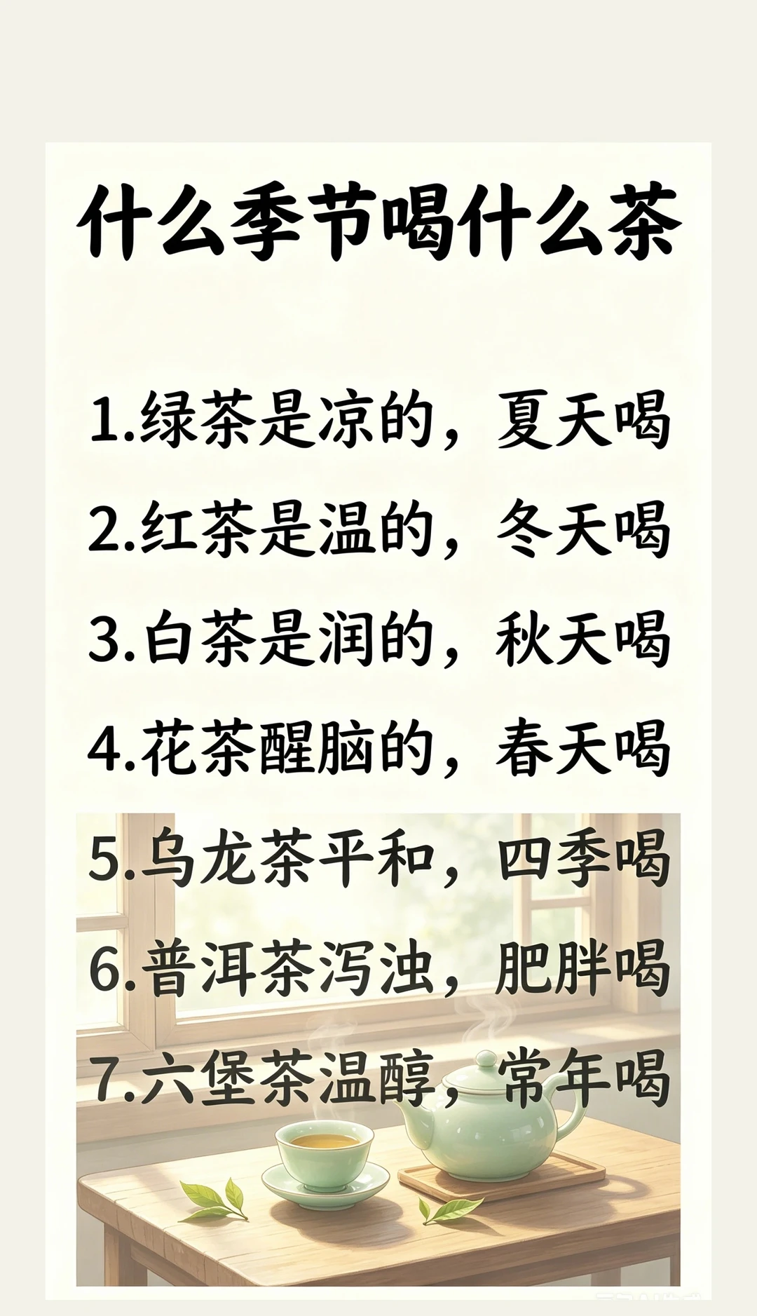 喝茶别乱喝！一张图看懂四季茶单
