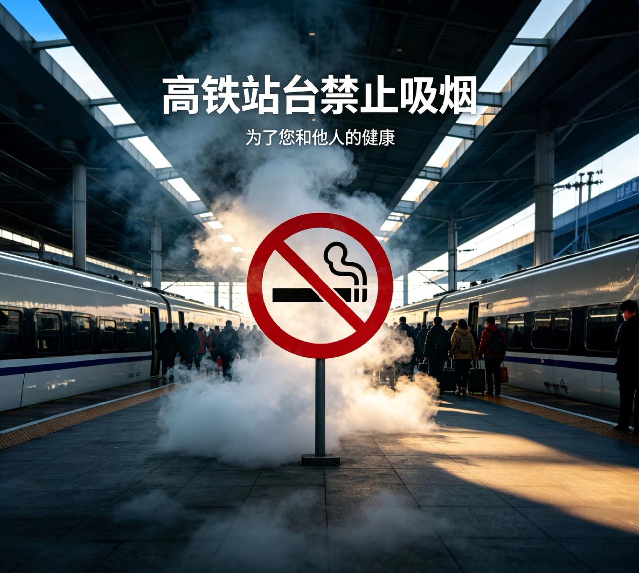 我认为应该忍无可忍！高铁站台必须全面禁烟！别让一支烟，毁了所有人的出行！