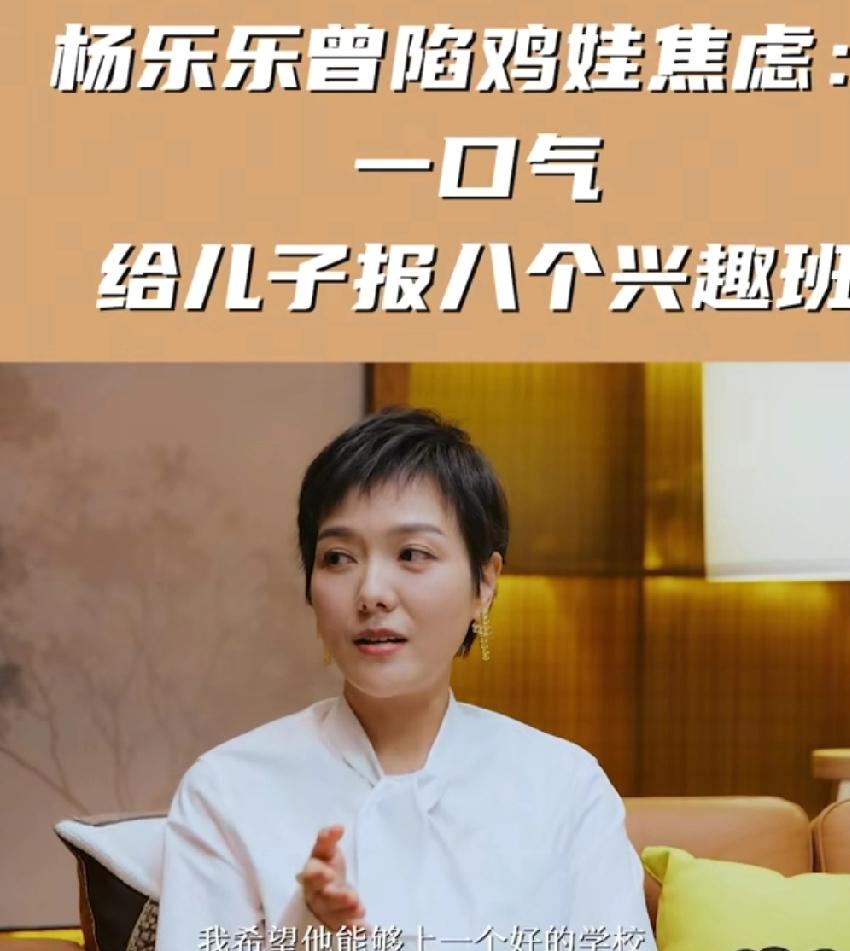越有钱越鸡娃之前杨乐乐说:“在儿子5岁到6岁即将入小学的时候，有一段时间我特别