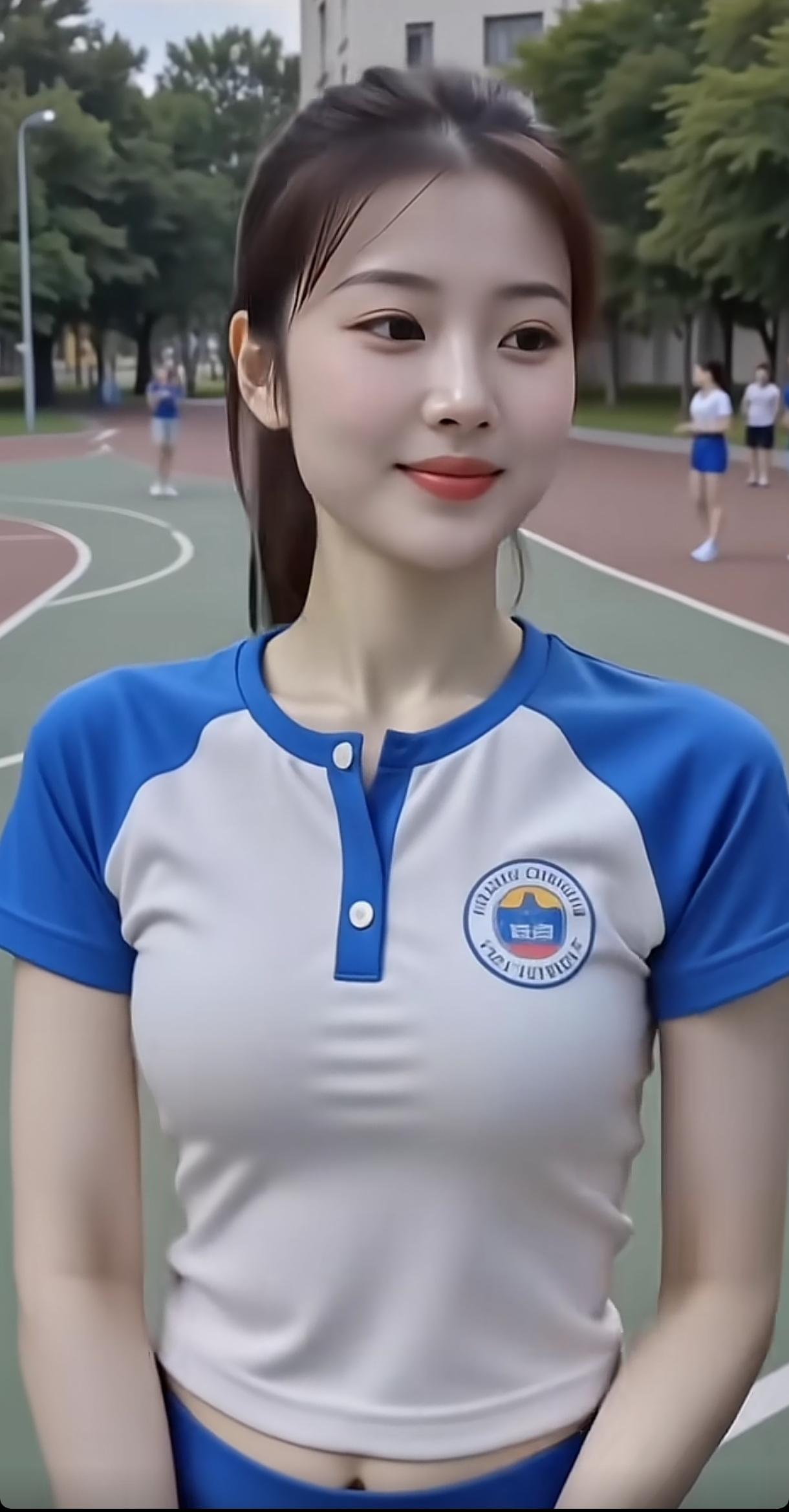 青春校园风，运动少女，活力满满！🏀💪美少女美景分享青春灵动少女运动系少女