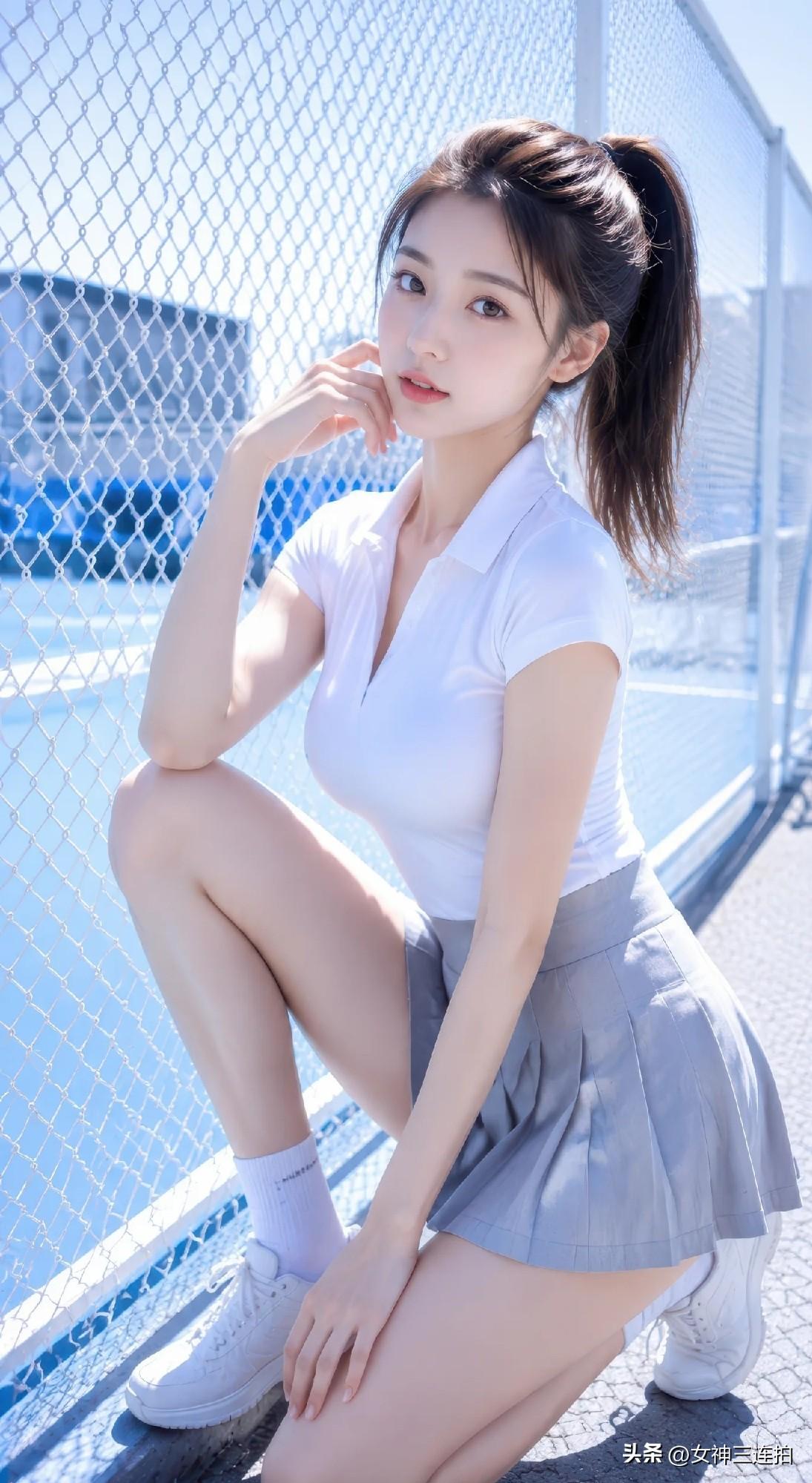 青春洋溢的校园少女，阳光下的甜美瞬间