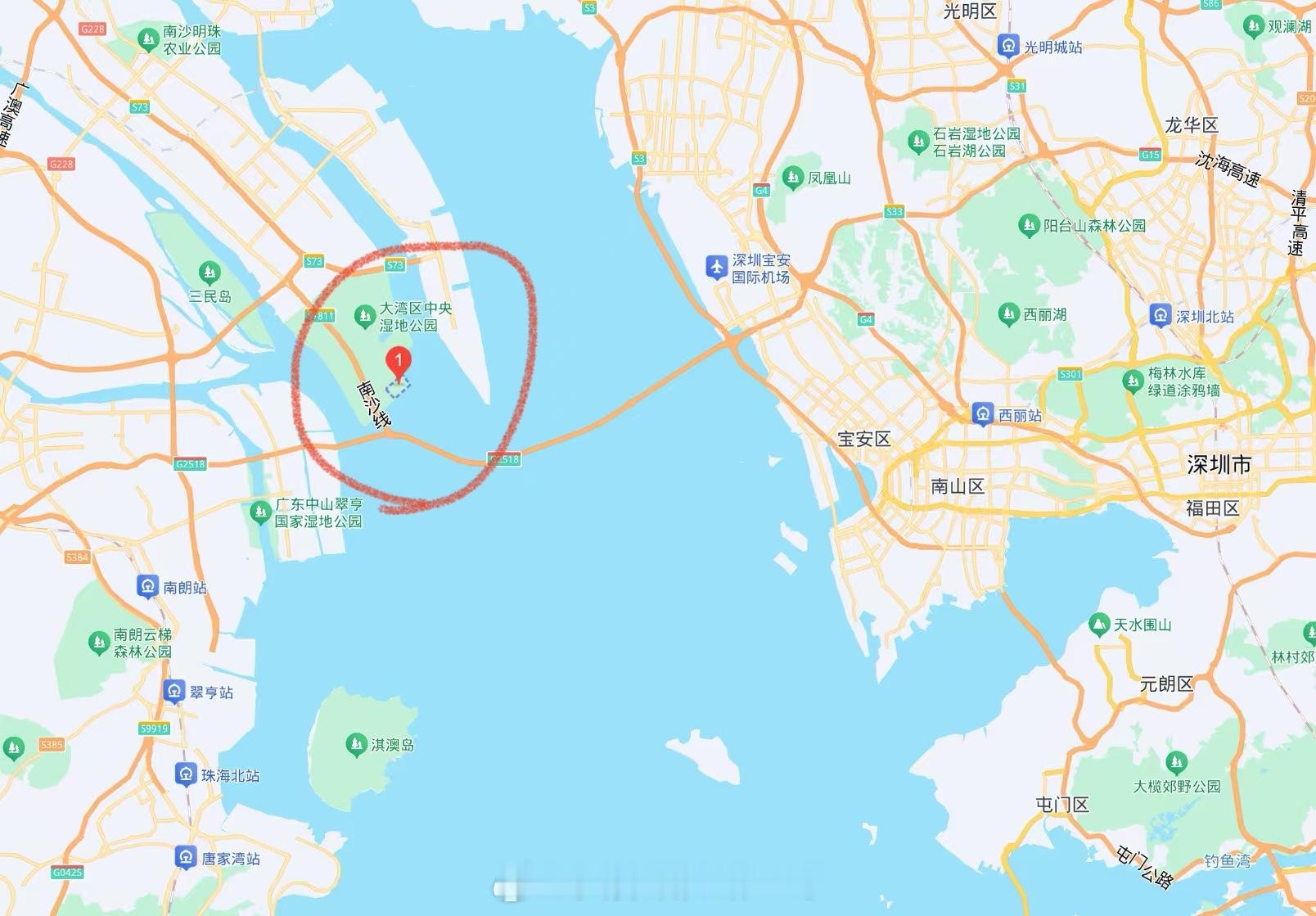 这地方居然属于广州！？这算飞地吗？从地理位置来说我感觉属于中山或者深圳更合理，有