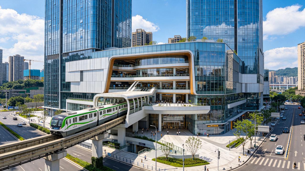不止李子坝穿楼！重庆在建轨道直接接入新商场，两种看法引热议信息来源：重庆轨