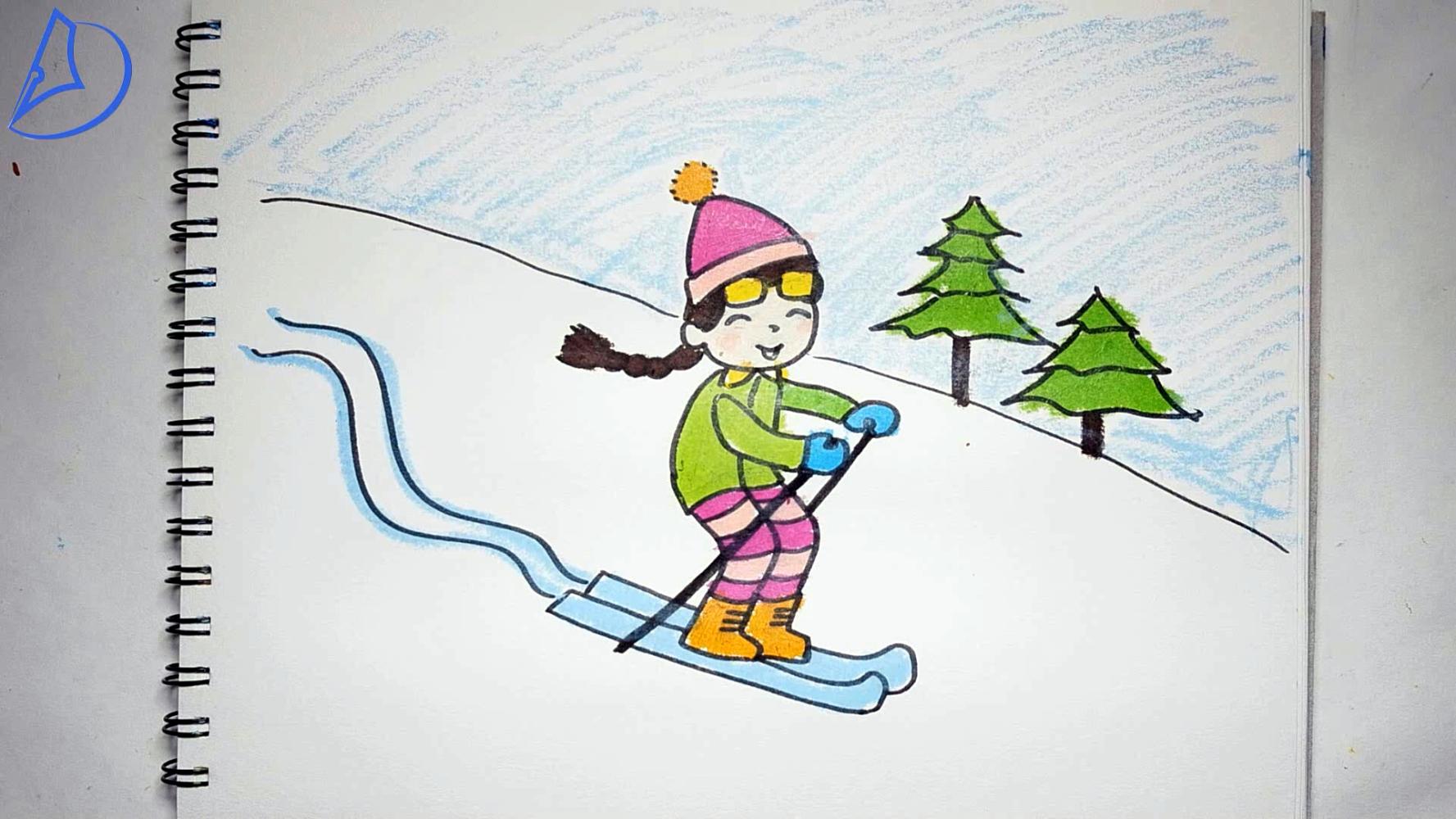 冰雪运动简笔画 冰雪运动简笔画图片 - 水彩迷