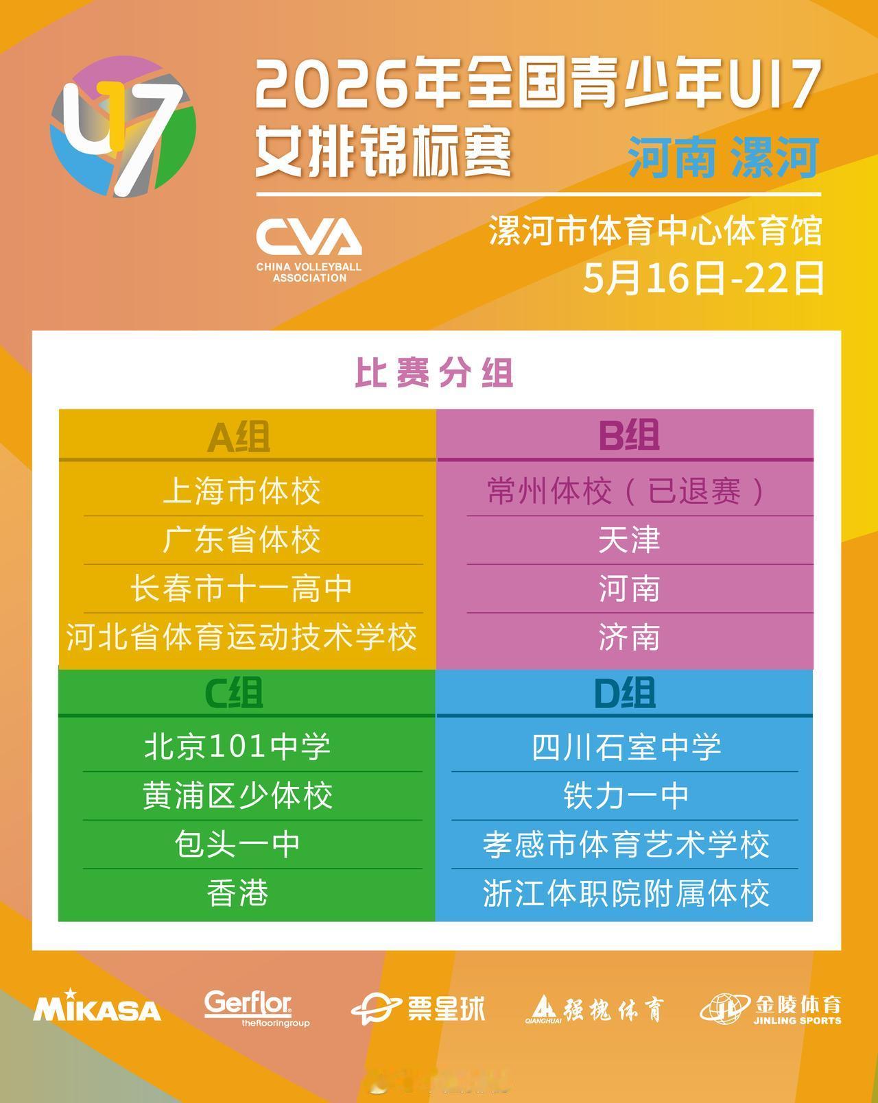 江苏女排青训面临青黄不接2026年全国U17女排锦标赛，将于20