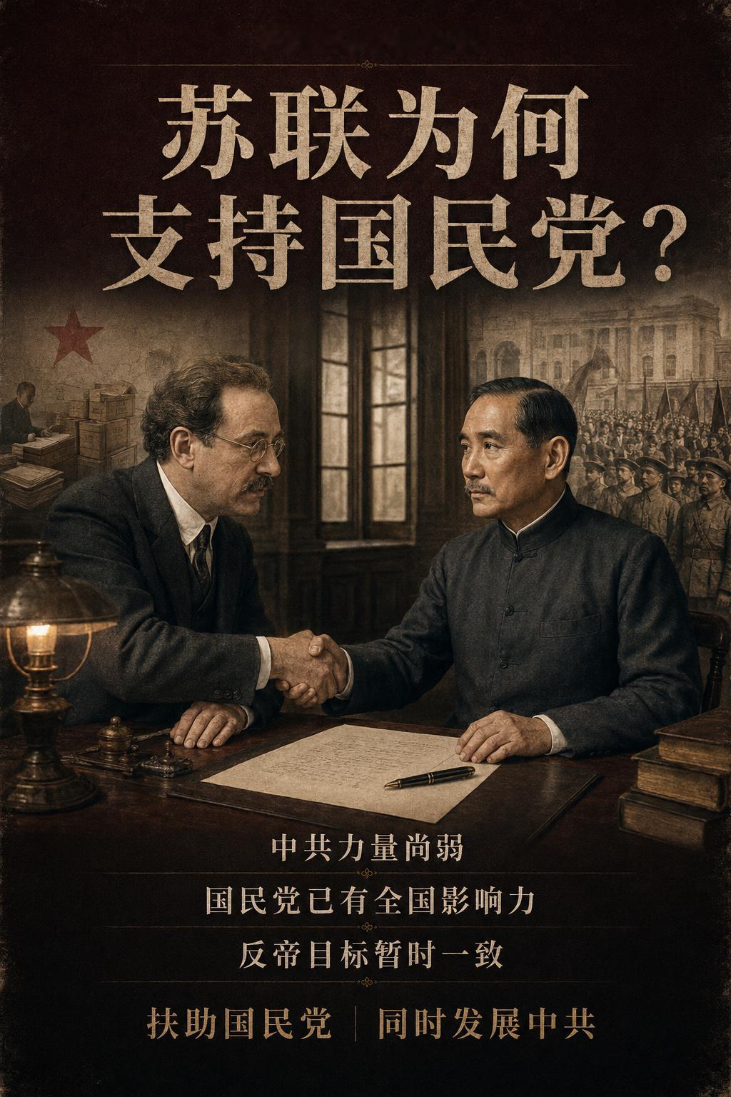 1920年代，苏联为什么选择支持国民党?Claude对此解答：苏联选择支持国民
