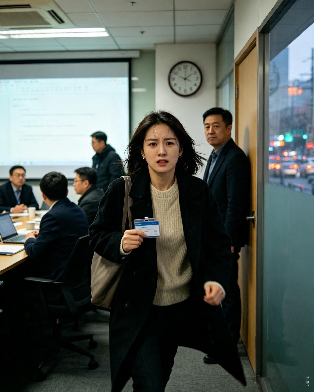 那天早晨堵车，我冲进会议室时，投影仪刚亮。老板瞥了眼挂钟，嘴角一撇：“九点零二分