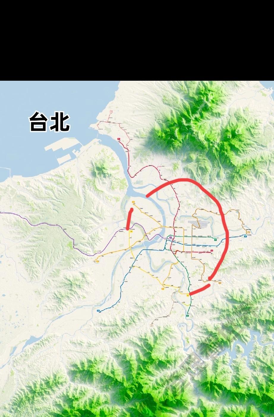 感觉台北的缺少一些连接，标红的后期会有规划连接在一起吗？