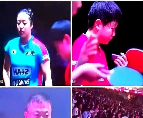 决赛第七局打到关键分，邱贻可教练那个手势太绝了！当时镜头回放看得清清楚楚——他