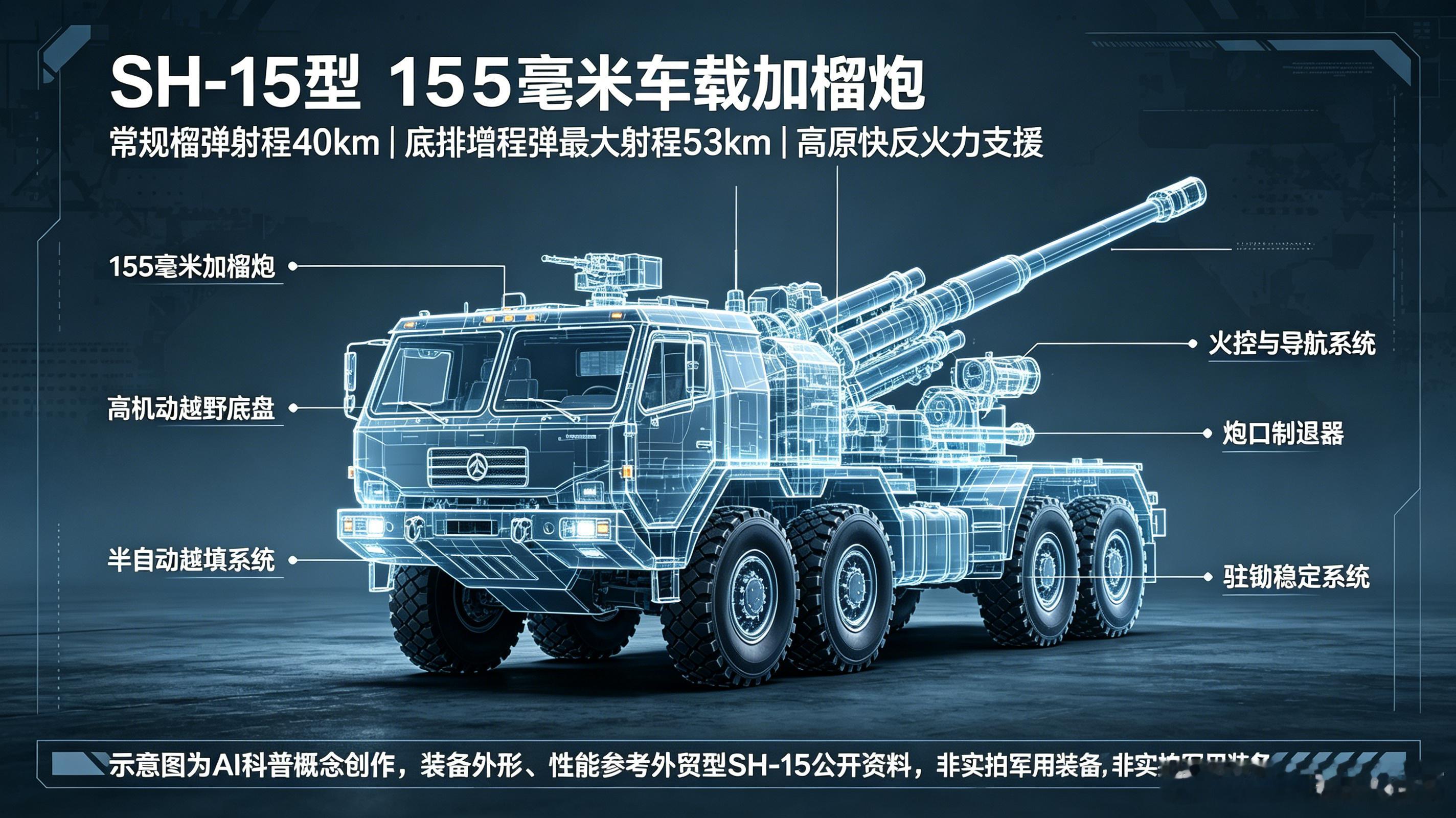 巴军边境快反中坚｜SH-15155mm车载加榴炮◈定位：巴陆军高原山地专属快