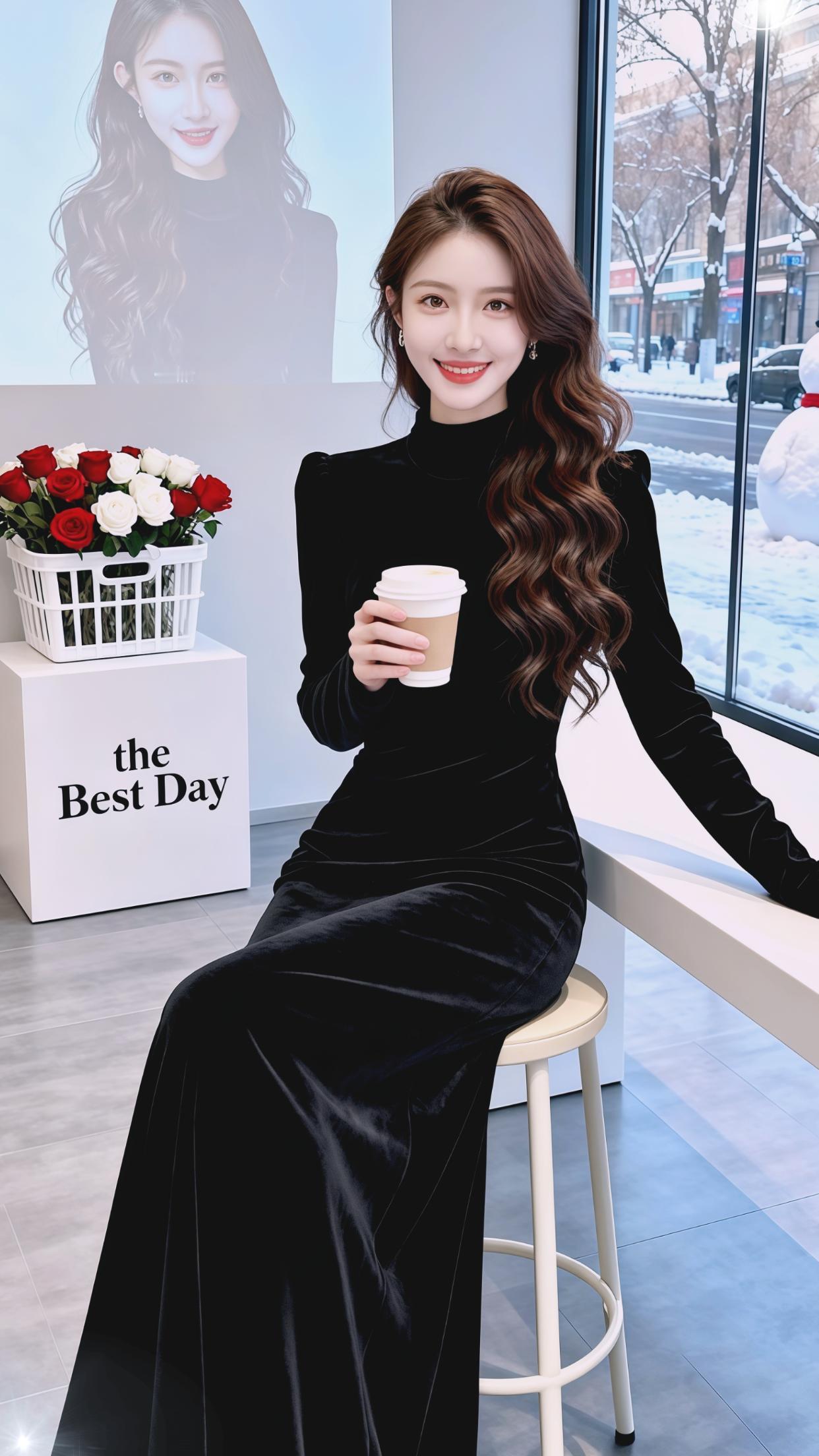 女装时尚穿搭法式连衣裙