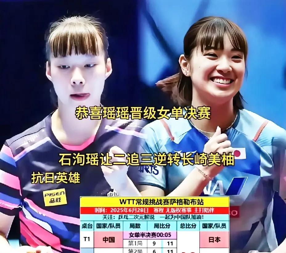 石洵瑶让二追三逆转卢布尔雅那站女单冠军长崎美柚这个名字，估计在日乒届已经响当