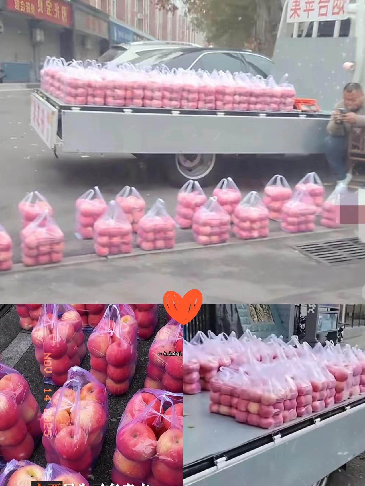 看这情况，这卖苹果的大哥，估计还没反应过来自己火得有多彻底！他摆苹果的