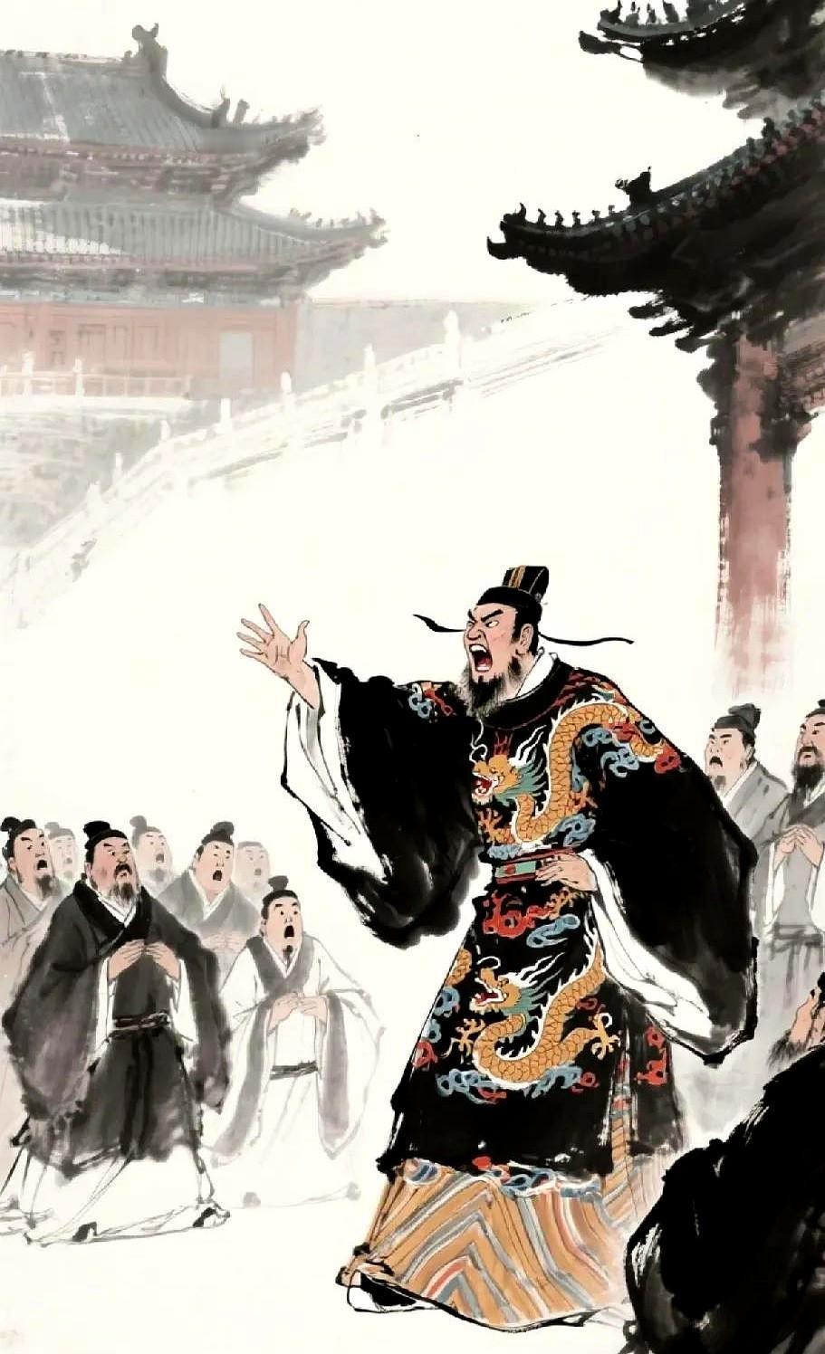 朱元璋盯着奏折，突然压低声音对刘伯温道：