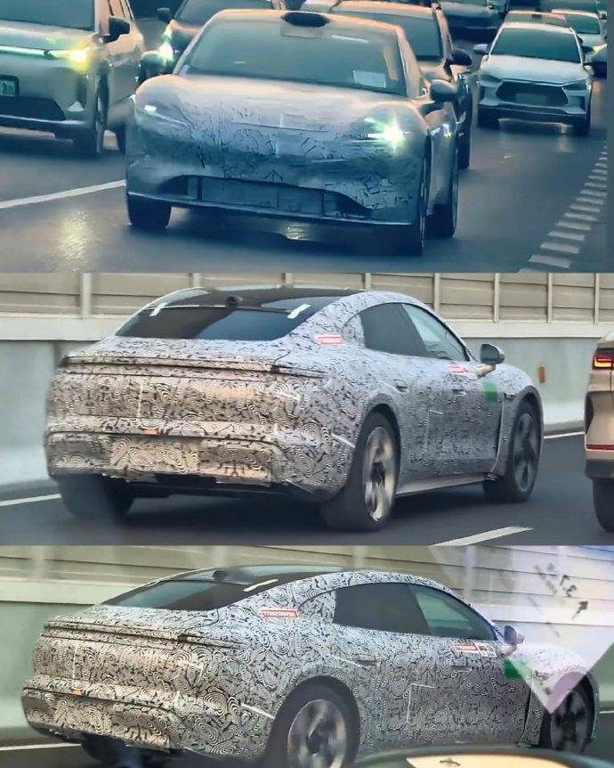 传说中的尚界Z7除了炫酷的渲染图，昨天正式出现了实车的路试图，属于中国人的豪华