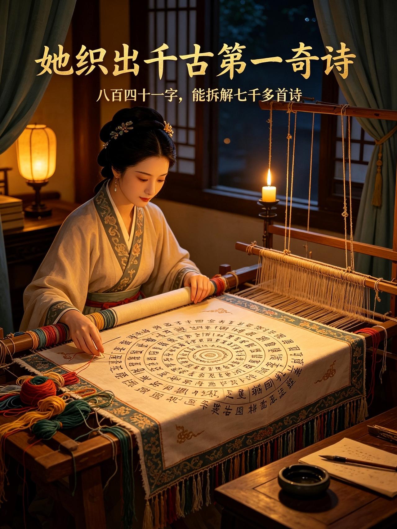 千古第一奇诗：苏蕙的璇玑图，仅一幅锦，便可拆解出七千多首诗说起古代才女，很多