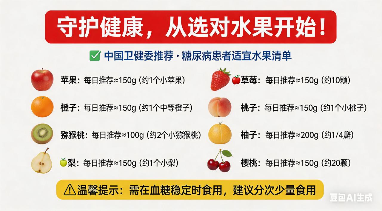 守护健康，从选对水果开始！国家卫健委推荐糖尿病患者的水果清单惊爆！国家卫健委