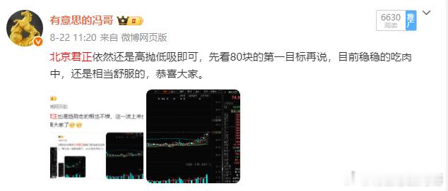 看图说话，北京君正今天回踩5日线后又是起飞了，冯哥依然还是高抛低吸，目前还没到我