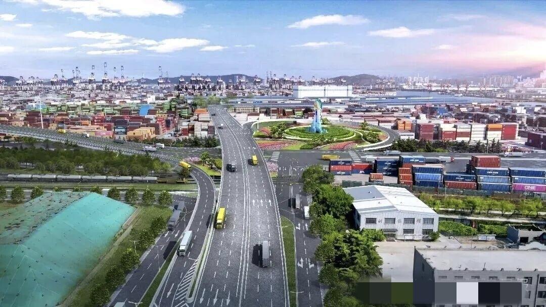 晒图笔记大赛近日，山东港口青岛港前湾港区北岸新建立交桥项目正式启动建设，项目主线