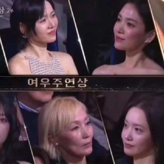 宋慧乔应该是知道自己得奖概率不大的，她之所以在听到得奖者是孙艺珍时感到意外，