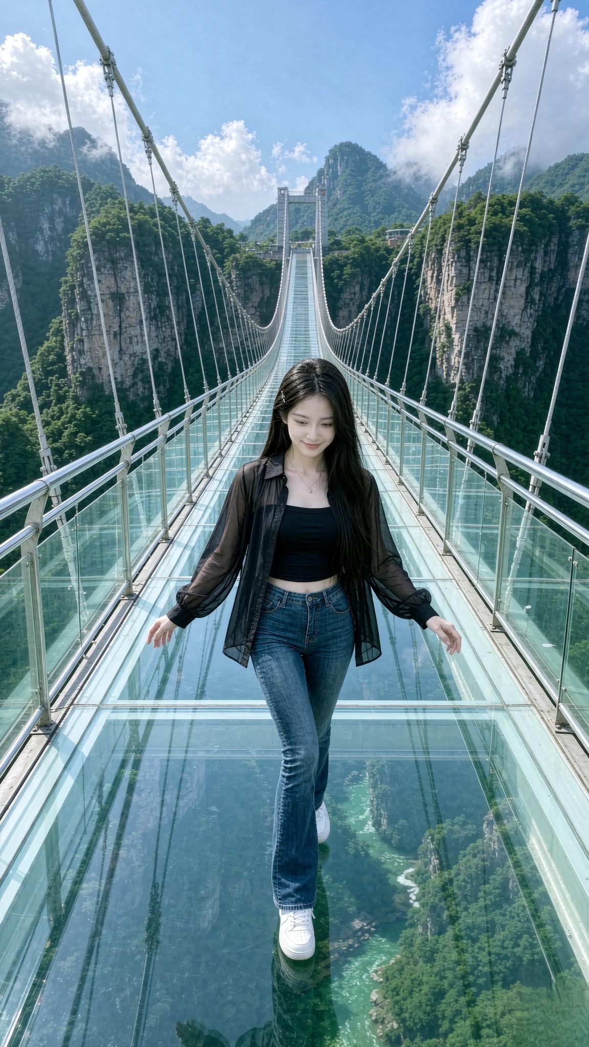分享小姐姐的美丽照片张家界旅游区风景