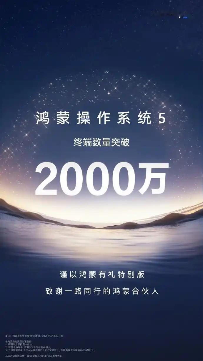 鸿蒙已经必成了。9月上架了近百款top1000的软件，加速了用户升级鸿蒙5，
